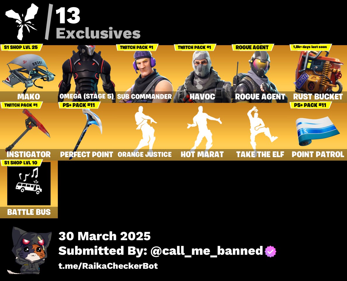 Account [PC/PSN/XBX] 35 skins | Mako | Omega (stage 5) | Sub Commander | Havoc | Rogue Agent 1000 VB