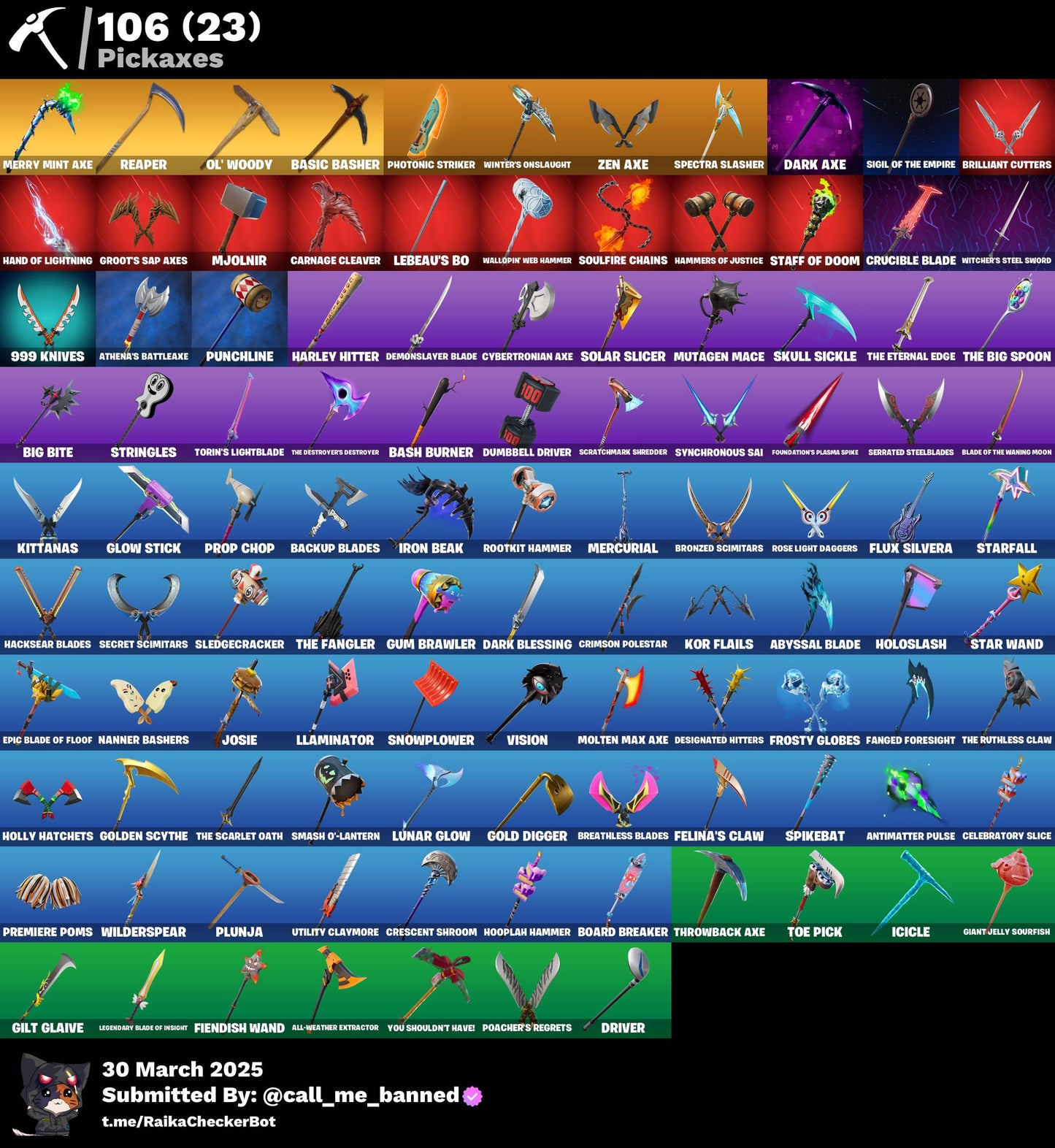Account [PC/PSN/XBX] 83 skins | Merry Mint Axe | The Cube Queen  550 VB