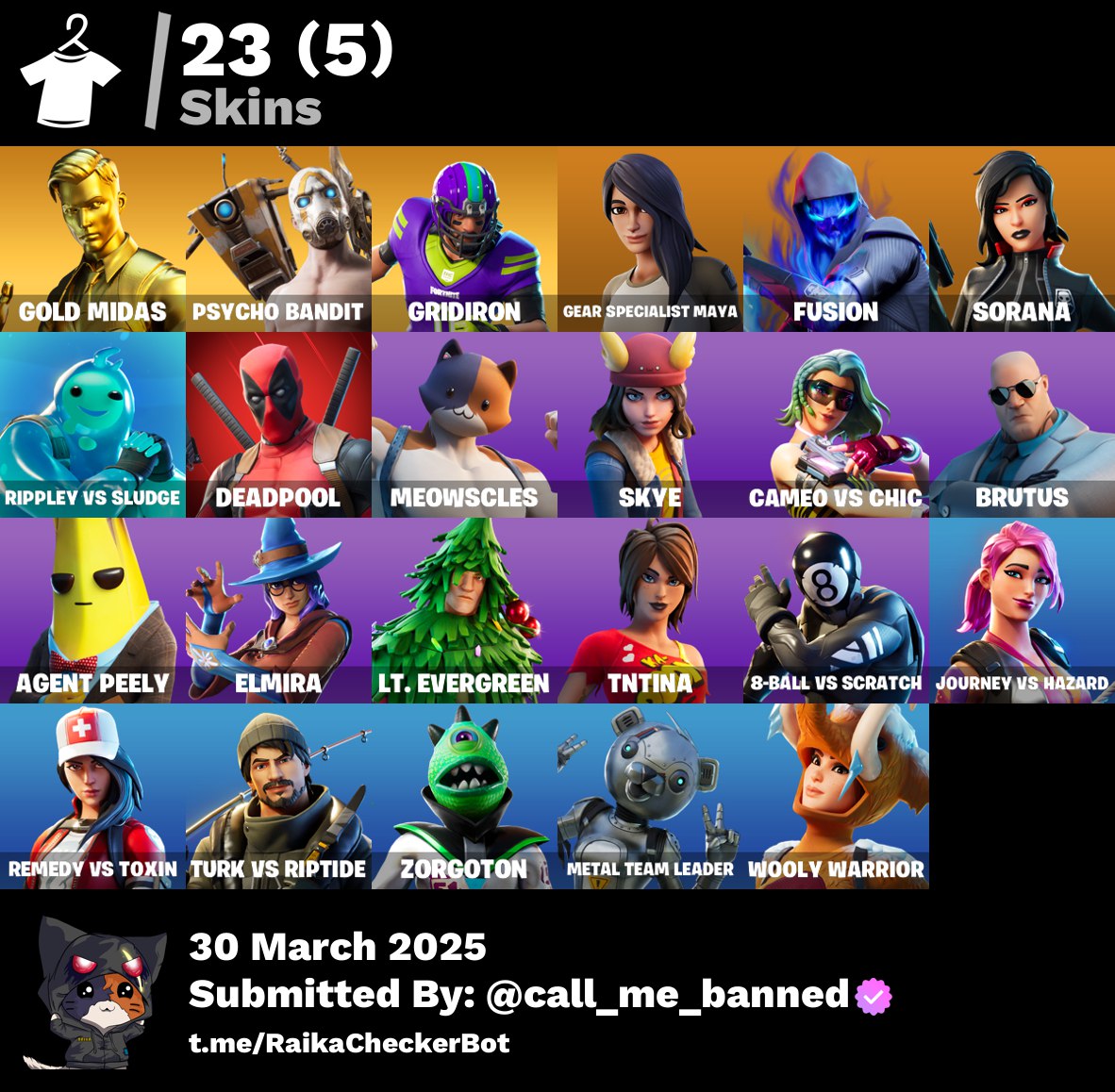 Account [PC/PSN/XBX] 23 skins | Gold Midas | Psycho Bandit | Gridiron 300 VB