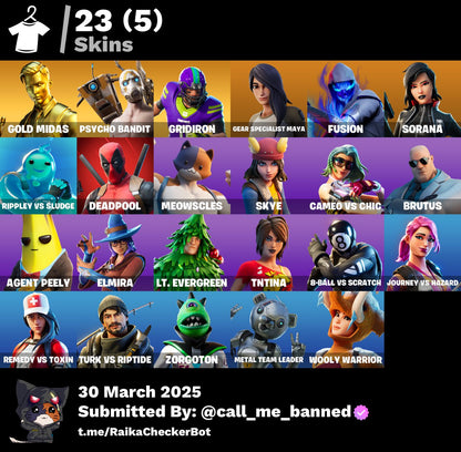 Account [PC/PSN/XBX] 23 skins | Gold Midas | Psycho Bandit | Gridiron 300 VB