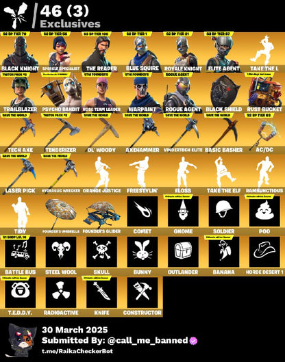 Account [PC/PSN/XBX] 75 skins | OG STW | Black Knight | Sparkle Specialist | The Reaper | Blue Squire | Royale Knight | Elite Agent | Take The L 685 VB