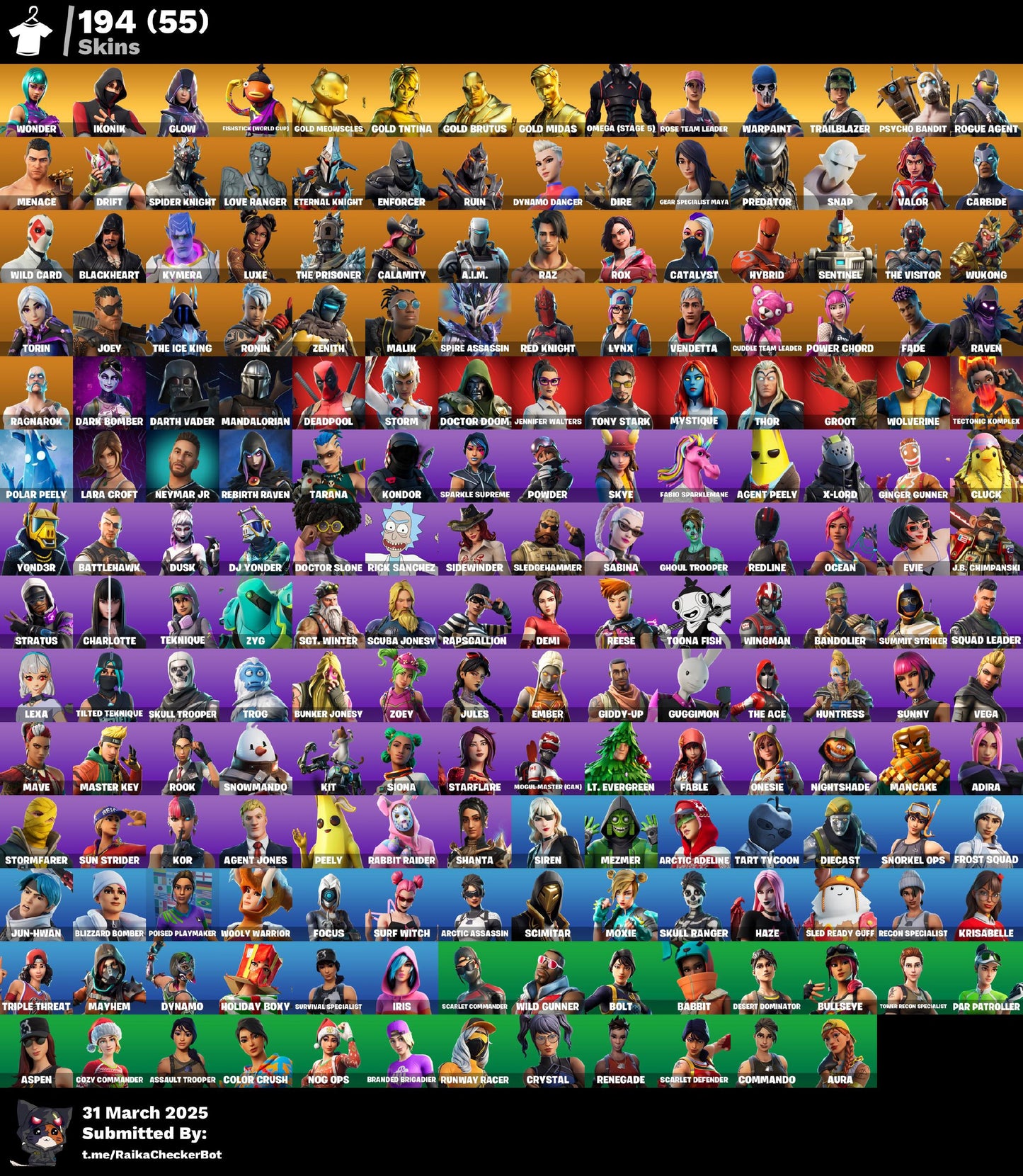 Account [PC/PSN/XBOX] 194 skins | OG STW | Wonder | IKONIK | Glow | Merry Mint Axe | Psycho bandit | Leviathan Axe | 500 VB