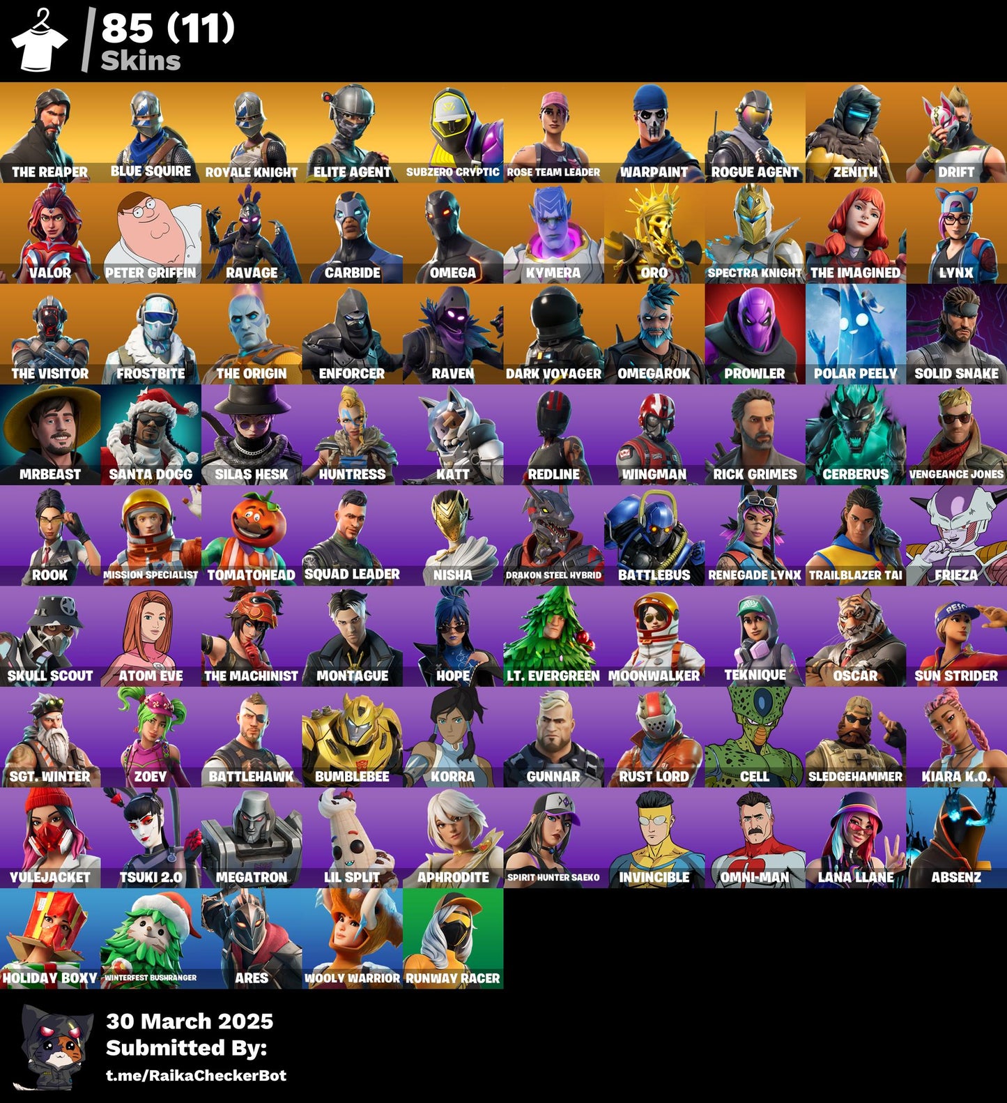 Account [PC/PSN/XBX] 85 skins | OG STW | The Reaper | Blue Squire | Royale Knight | Elite Agent | Take The L | Floss | 1780 vb