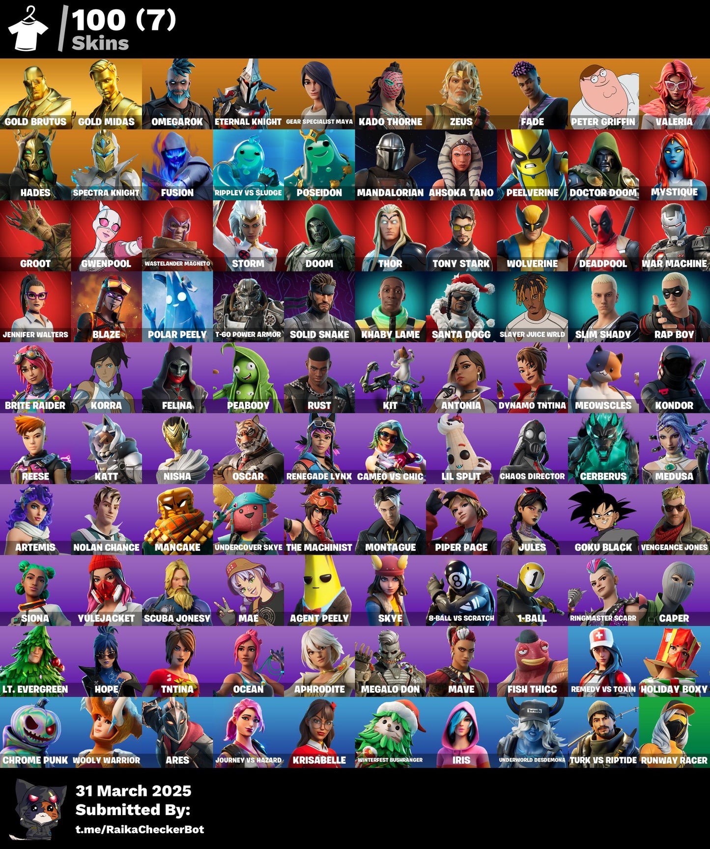 Account [PC/PSN/XBOX] 100 skins [PARENTAL] | Gold Brutus | Gold Midas | 400 VB