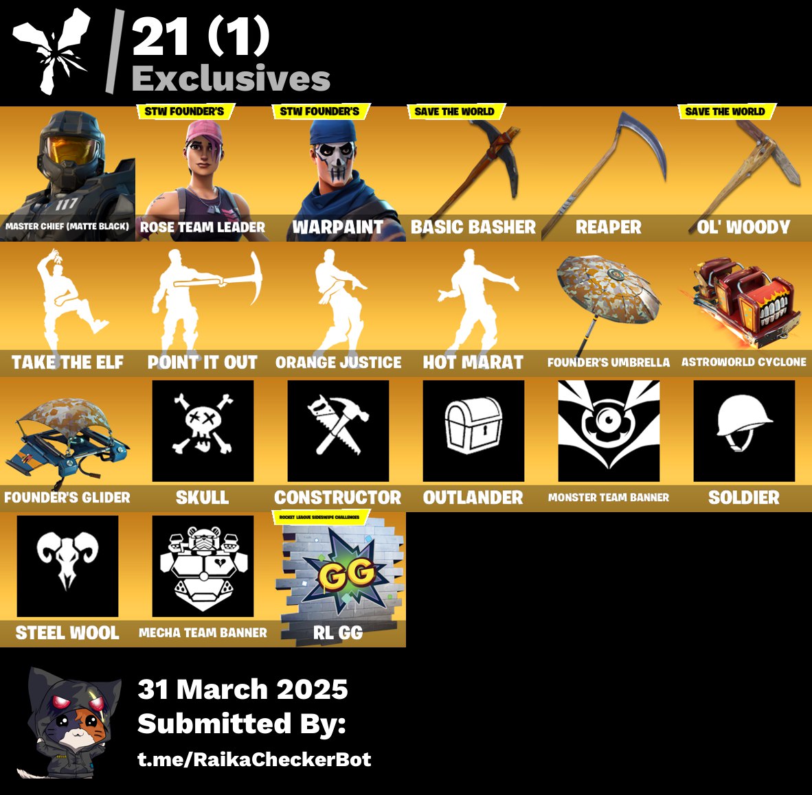 Account [PC/PSN/XBOX] 134 skins | OG STW | Master Chief (Matte Black) | 750 VB