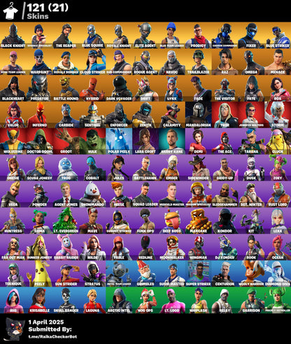 Account [PC/PSN/XBOX] 121 skins | OG STW | Black Knight | The Reaper | 500 VB