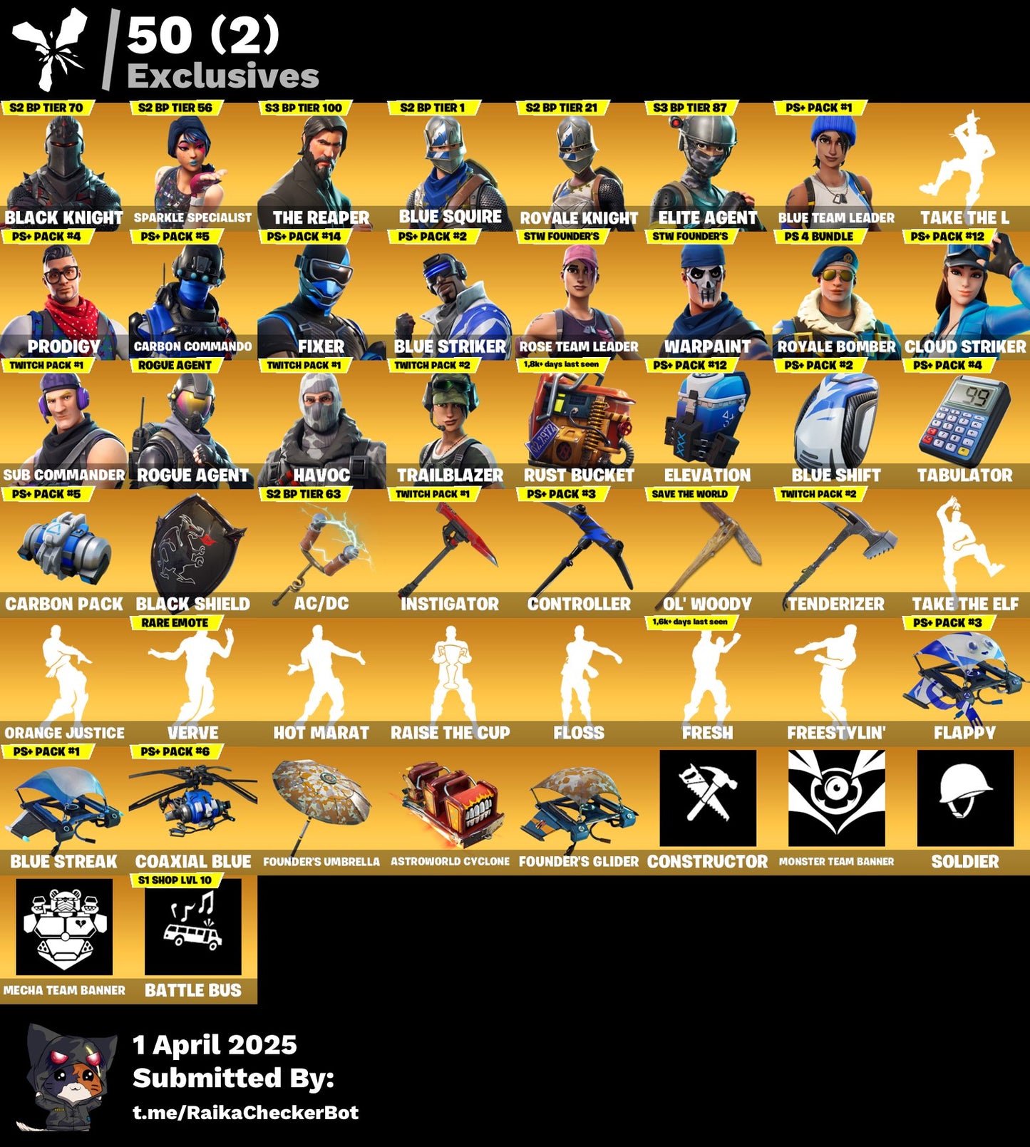 Account [PC/PSN/XBOX] 121 skins | OG STW | Black Knight | The Reaper | 500 VB
