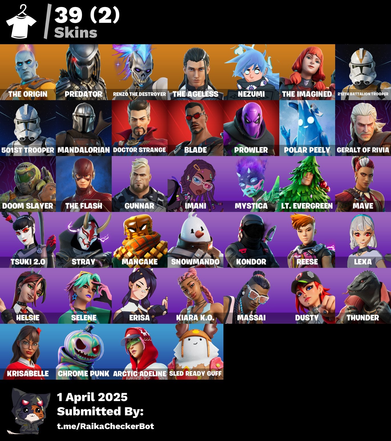 Account [PC/PSN/XBOX] 39 skins | The Origin | Predator | 1250 VB