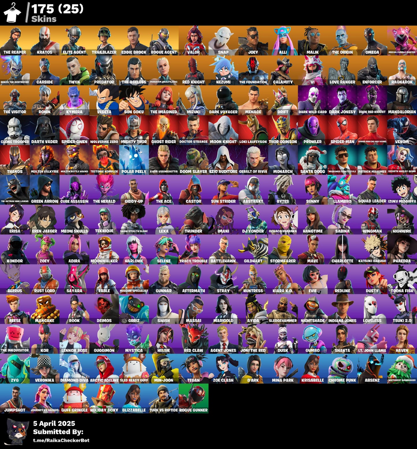 Account [PC/PSNXBOX] 175 skins | The Reaper | Kratos | Elite Agent | Take The L | 200 VB