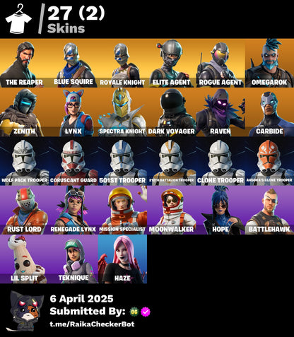 Account PC/PSN/XBOX 27 skins | The Reaper | Take The L | Blue Squire | Royale Knight