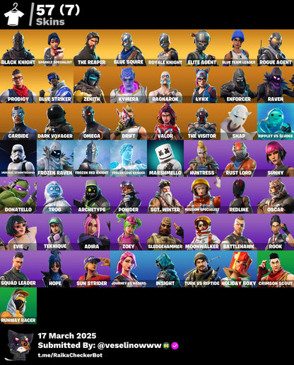 Account [PC/PSN/XBOX] 57 skins | Black Knight | The Reaper | Take The L | 1500 VB