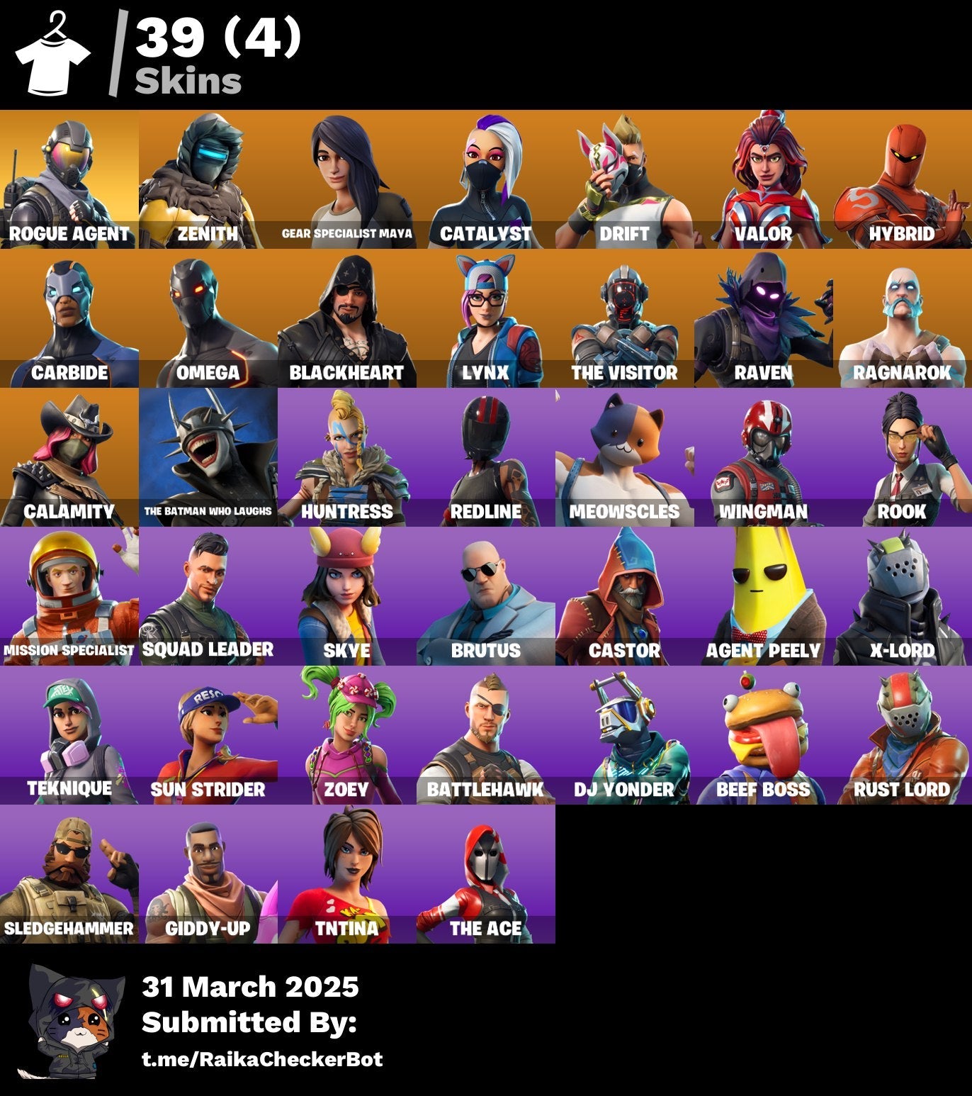 Account [PC/PSN/XBX] 39 skins | Take The L | Rogue Agent | Zenith | Gear Specialist Maya | Catalyst | Drift | 0 vb