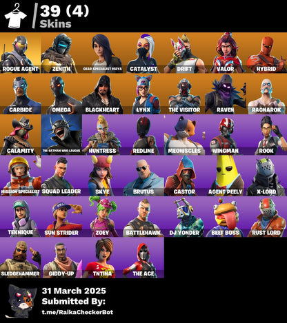 Account [PC/PSN/XBX] 39 skins | Take The L | Rogue Agent | Zenith | Gear Specialist Maya | Catalyst | Drift | 0 vb