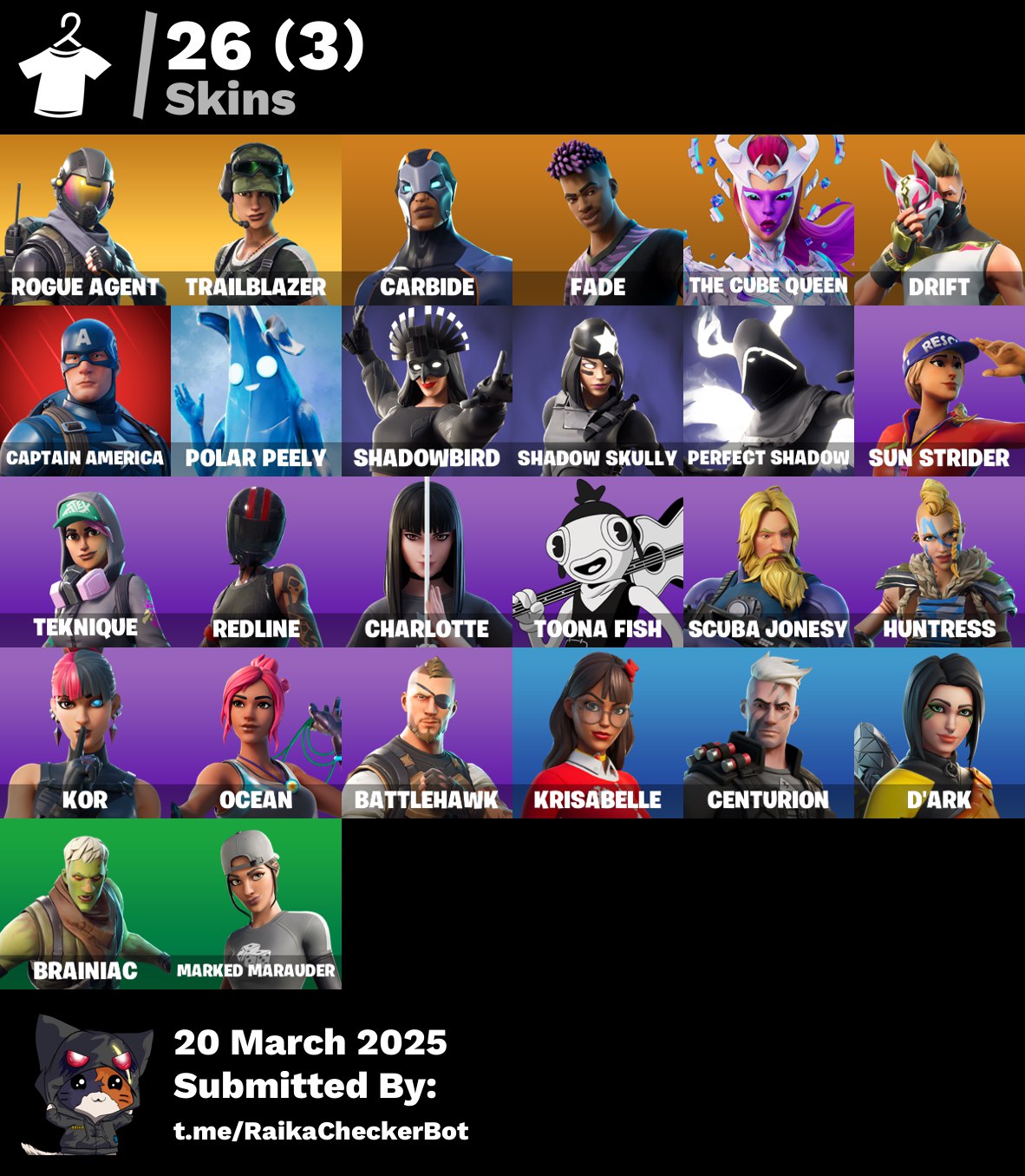 Account [PC/PSN/XBX] 26 skins | Rogue Agent | Trailblazer | Carbide | Drift | Fade | 0 vb