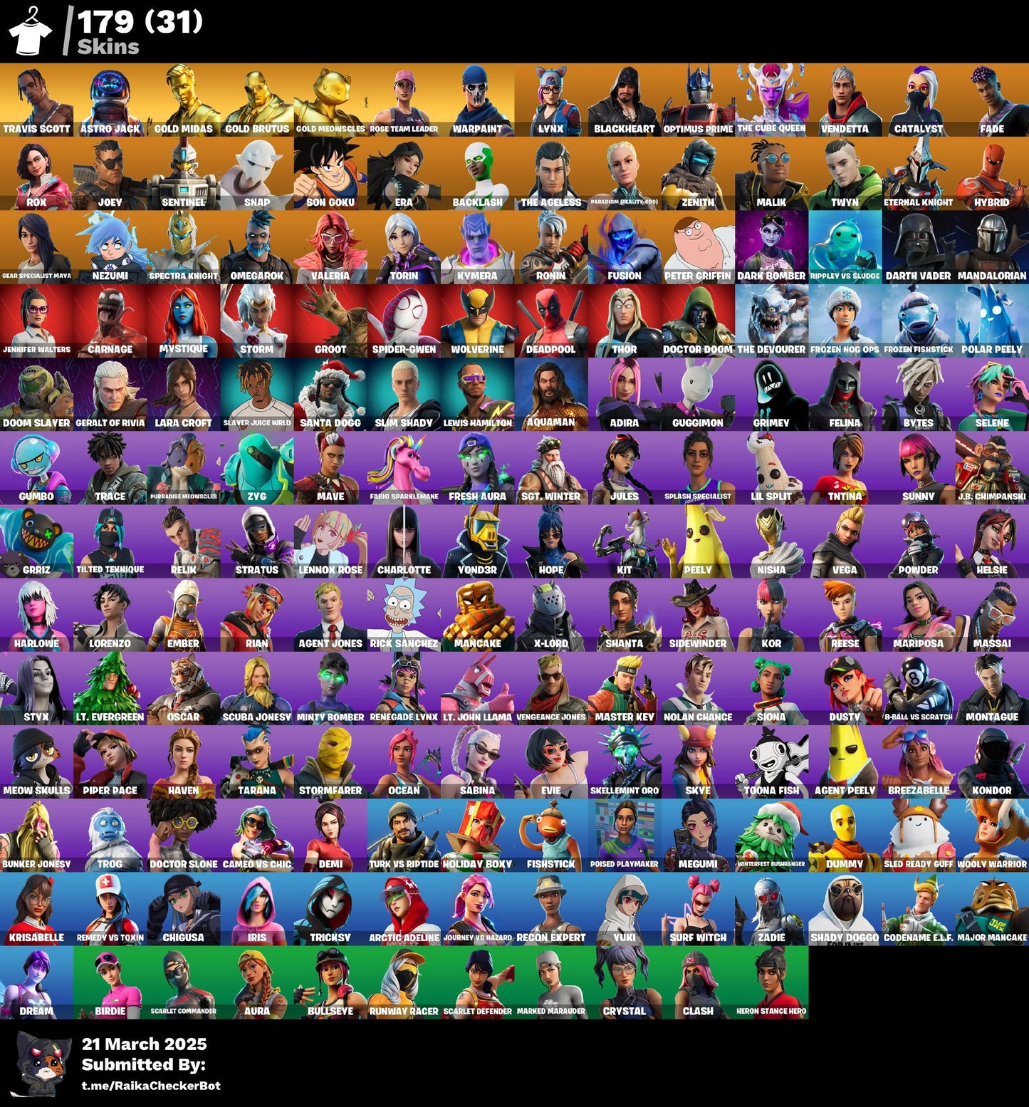 Account PC/PSN/XBX] 179 skins | OG STW | Travis Scott | Astro Jack | Gold Midas | Gold Brutus