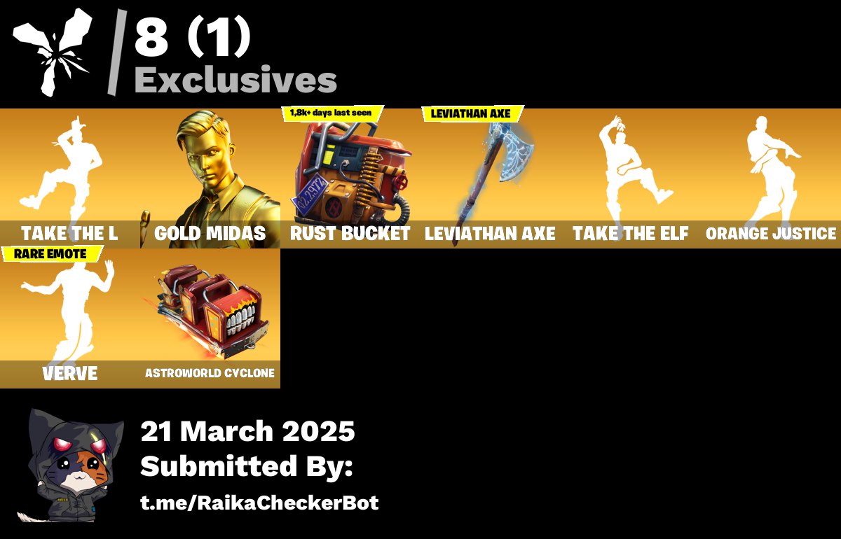 Account [PC/PSN/XBX] 57 skins | Take The L | Gold Midas | Carbide | Backlash | Leviathan Axe | 250 vb