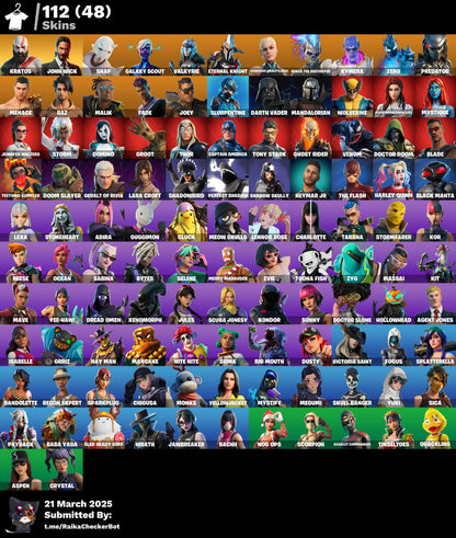 Account [PC/PSN/XBX] 112 skins | Kratos | John Wick | Snap | Galaxy Scout | Leviathan Axe | 880 vb