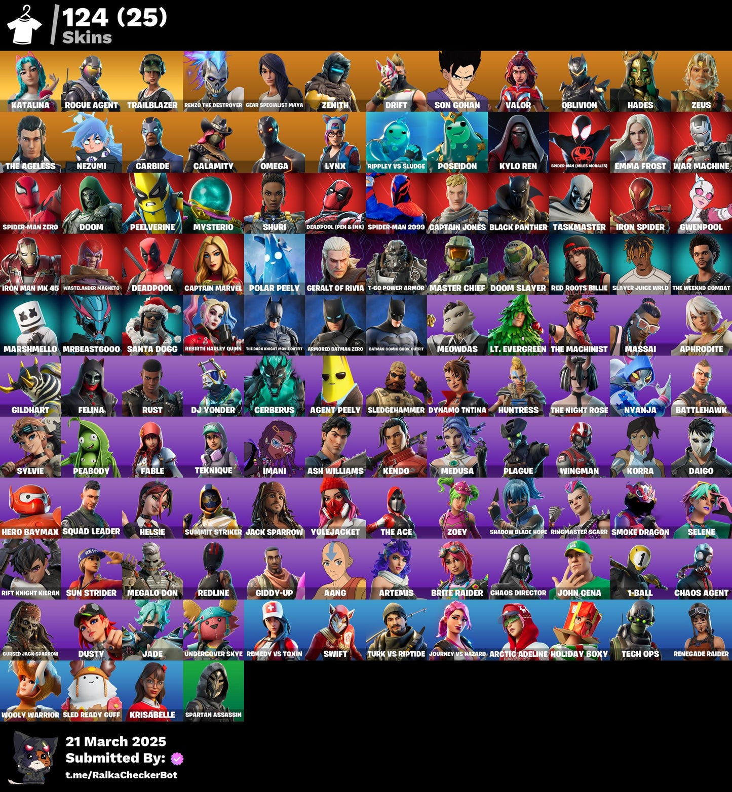 Account [PC/PSN/XBX] 124 skins | Renegade Raider | Raider's Revenge | Aerial Assault One | Master Chief | Katalina | Rogue Agent | Trailblazer | 250 VB