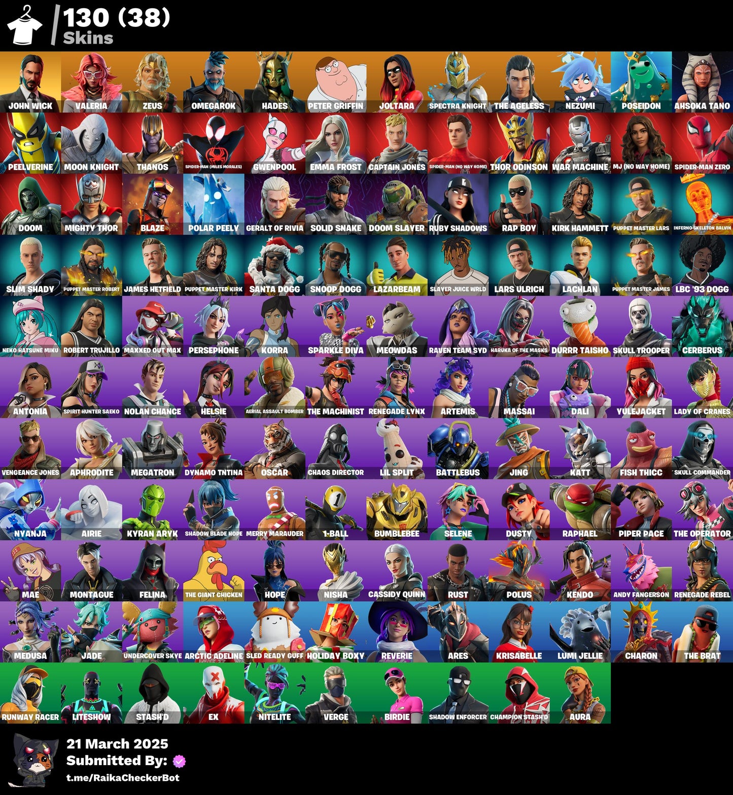 Account [PC/PSN/XBX] 130 skins | John Wick | Valeria | Zeus | Omegarok | Hades | Peter Griffin | Joltara | 1800 vb