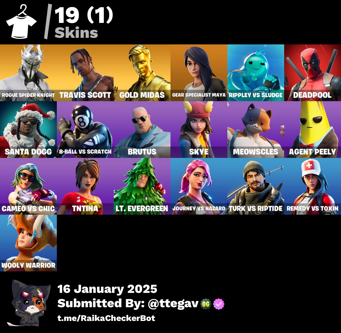 Account [PC/PSN/XBOX] 19 skins | Rogue Spider Knight | Travis Scott