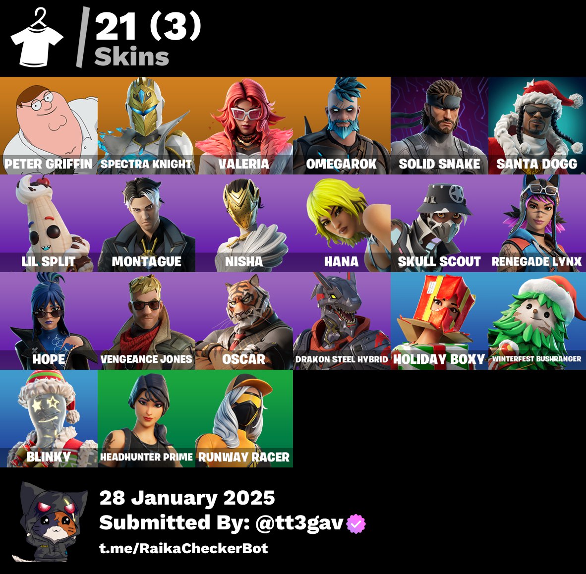 Account [PC/PSN/XBX] 21 skins | Peter Griffin | Spectra Knight | aleria | Omegarok 0 VB