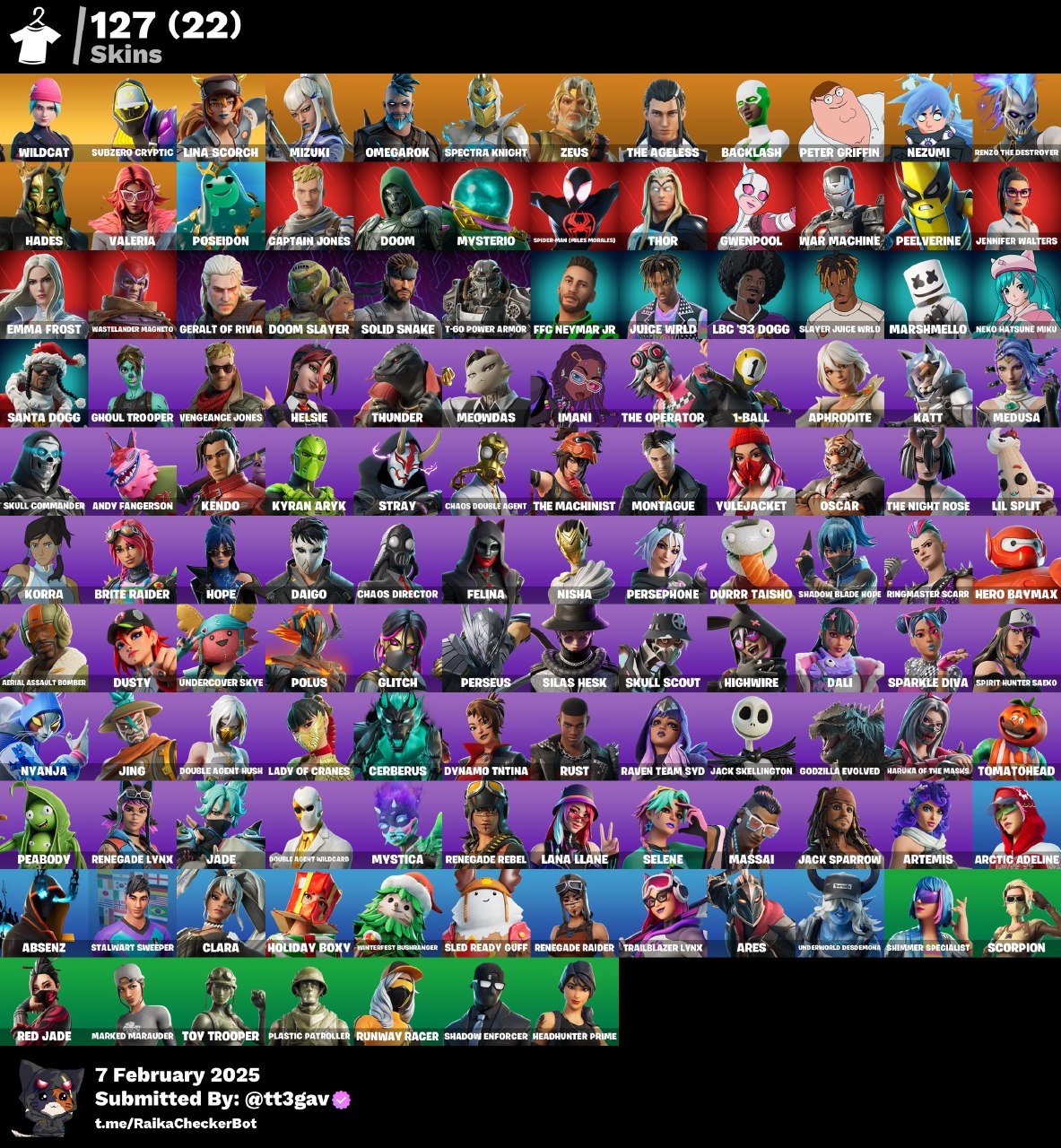 Account [PC/PSN/XBX] 127 skins | Wildcat | Renegade Raider | Subzero Cryptic 0 VB