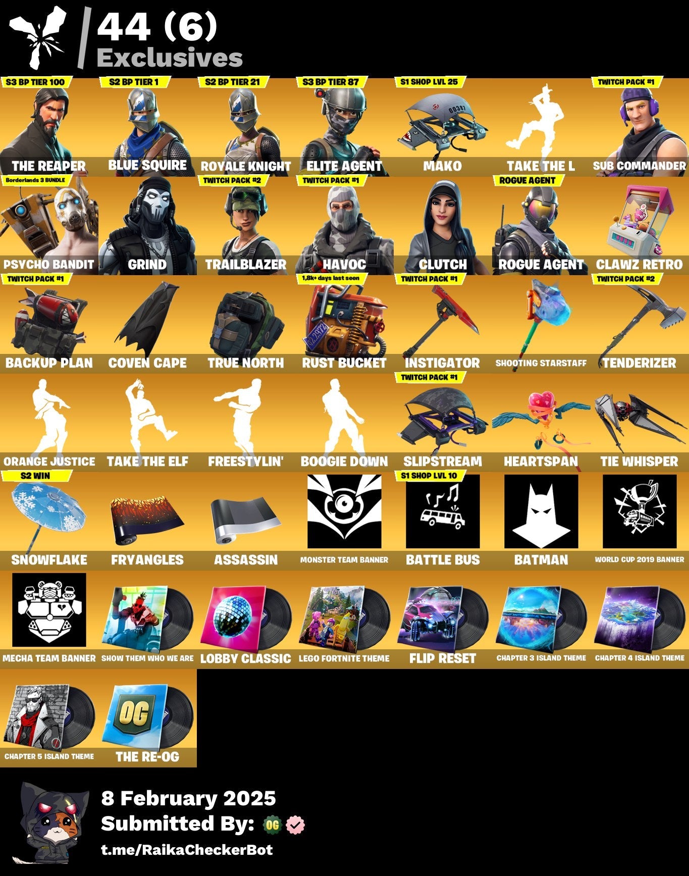 Account [PC/PSN/XBOX] 56 skins | The Reaper | Blue Squire | Royale Knight |  Mako | Take The L | Psycho Bandit | 550 VB