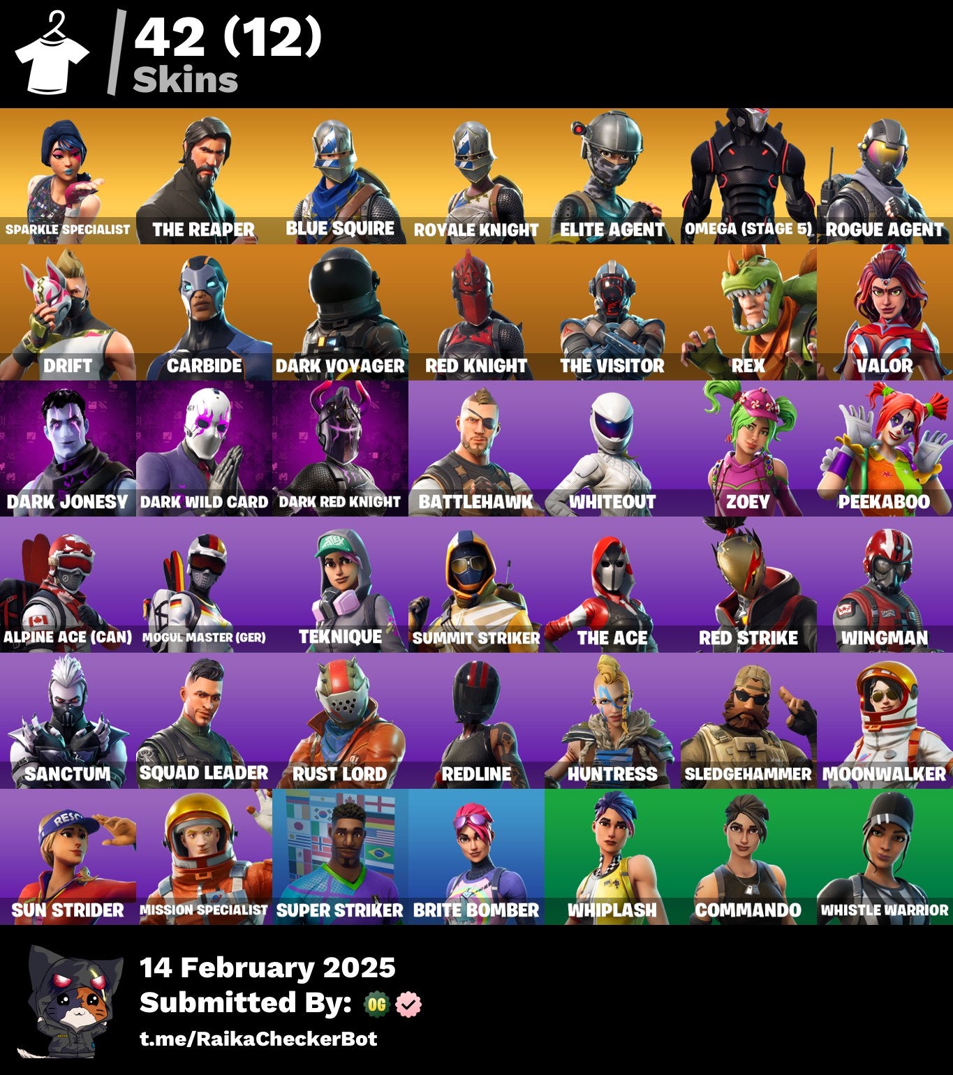 Account [PC/PSN/XBOX] 42 skins | Sparkle Specialist | The Reaper | Blue Squire | Royale Knight | Take The L | Omega (stage 5)  | 500 VB