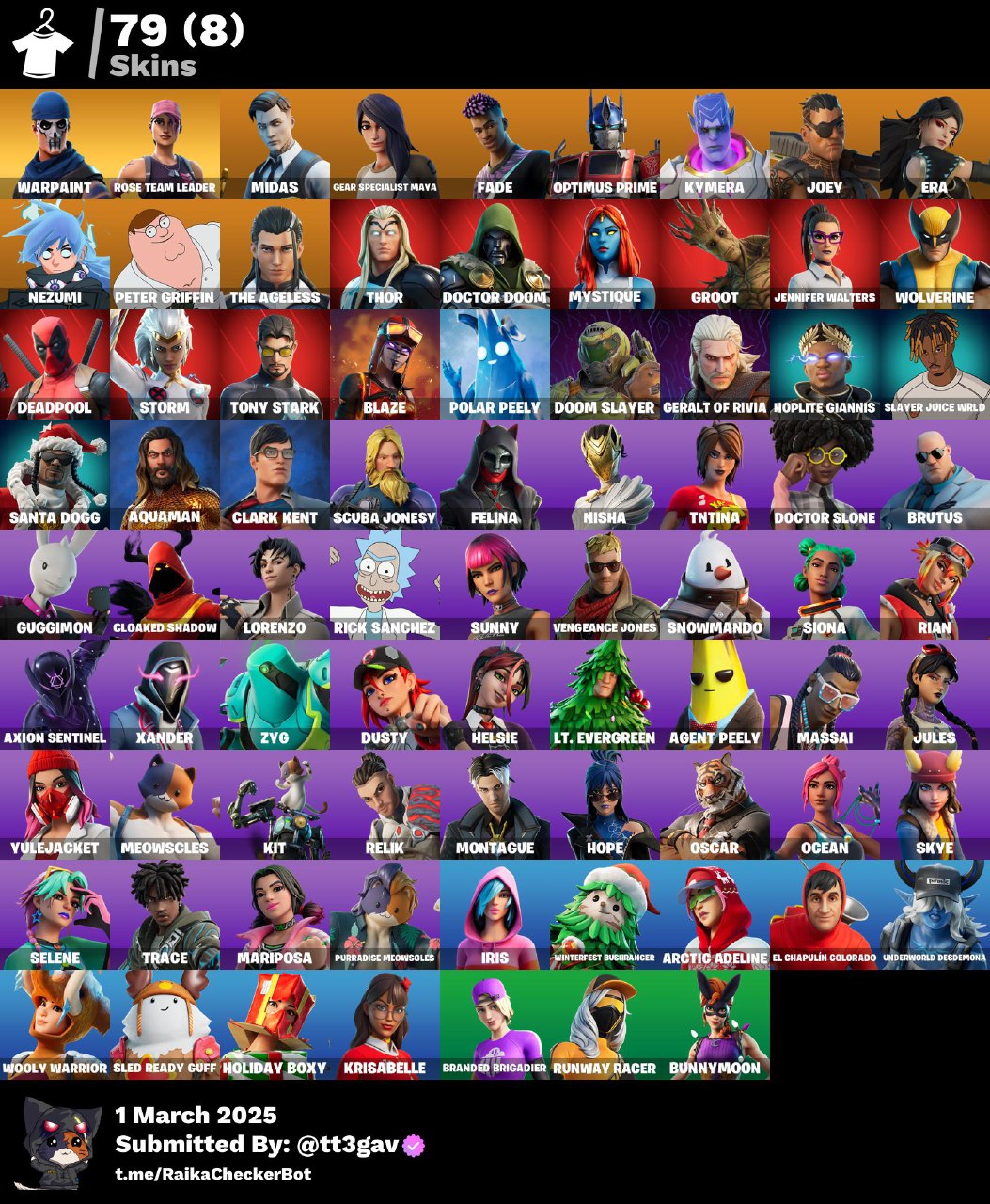 Account [PC/PSN/XBX] 79 skins | OG STW | Midas 350 VB