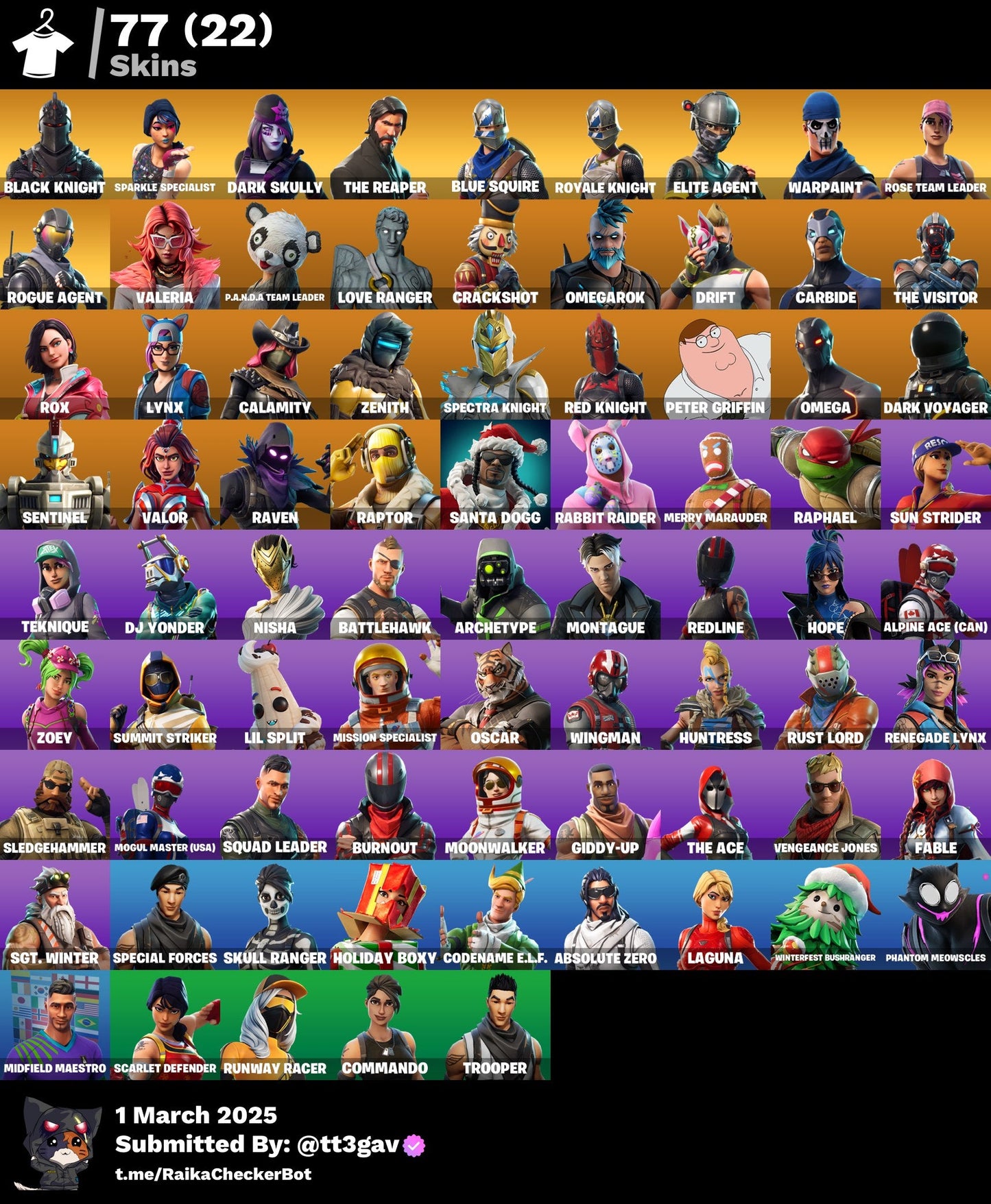 Account [PC/PSN/XBX] 77 skins | OG STW | Black Knight | Sparkle Specialist | Dark Skully | The Reaper 150 VB