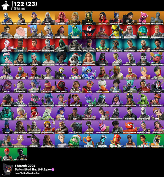 Account [PC/PSN/XBX] 122 skins | Blue Squire | Royale Knight | Take The L 100 VB