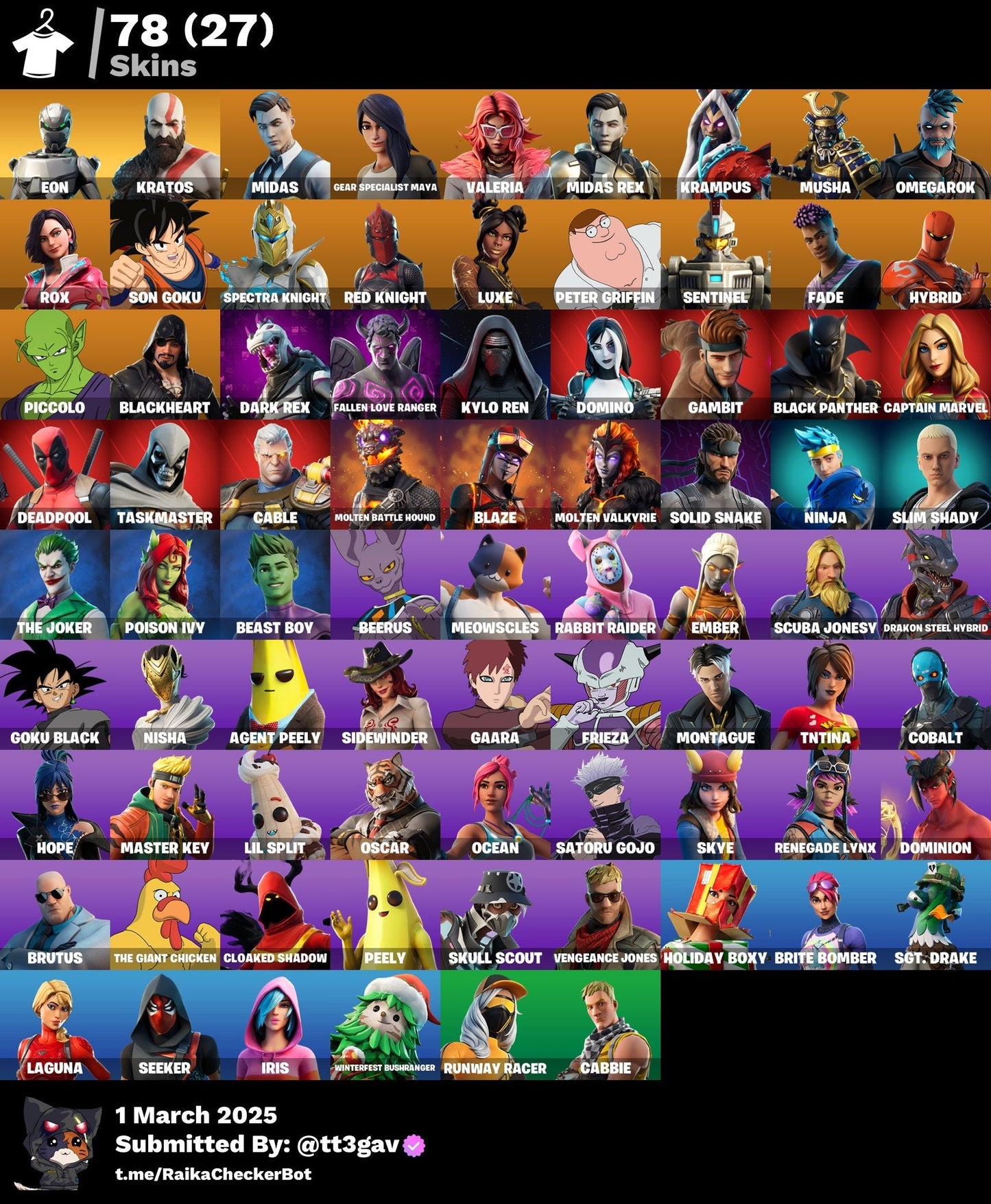Account [PC/PSN/XBX] 78 skins | Eon | Kratos | Midas 450 VB