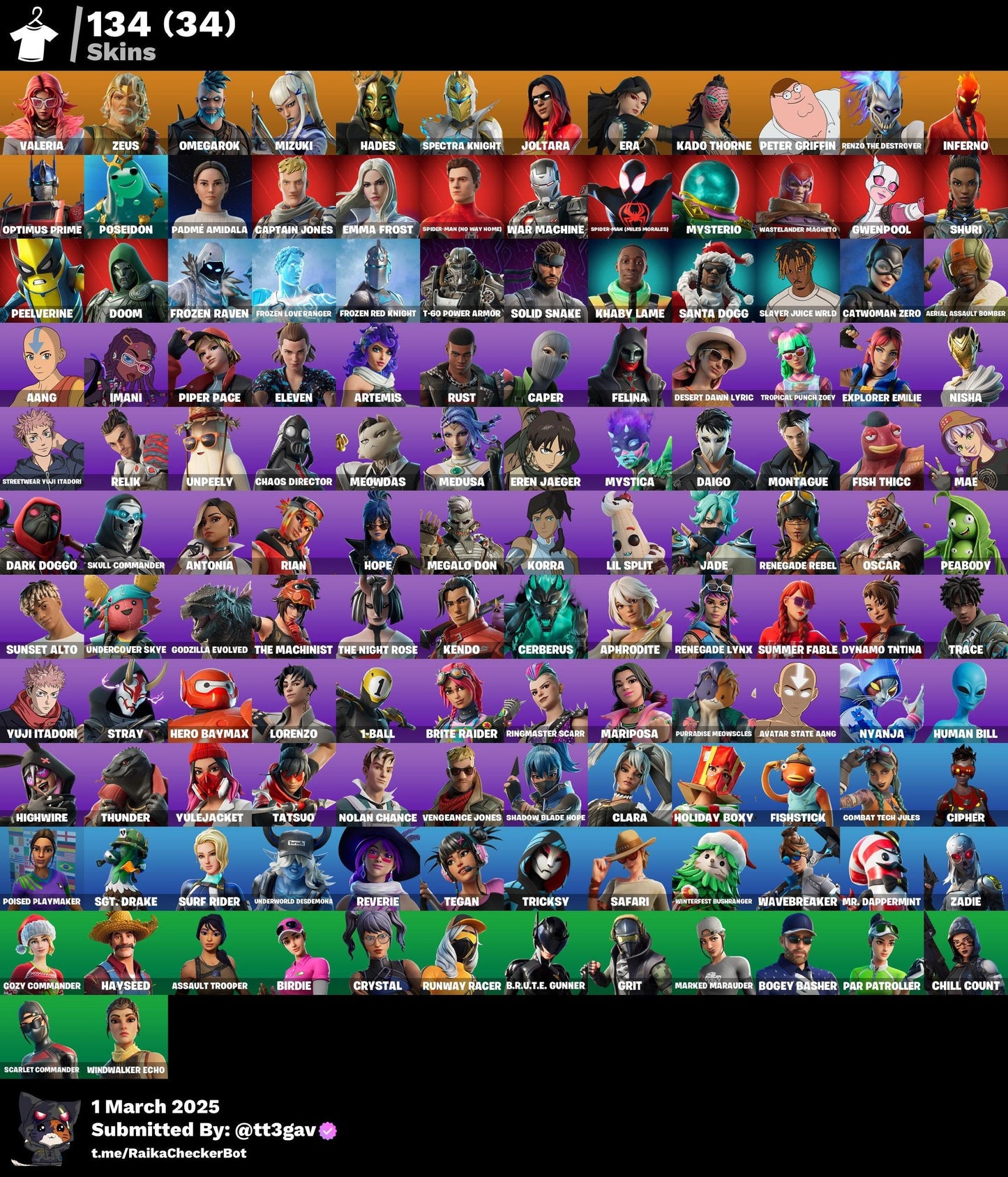 Account [PC/PSN/XBX] 134 skins | Valeria | Zeus | Omegarok 700 VB