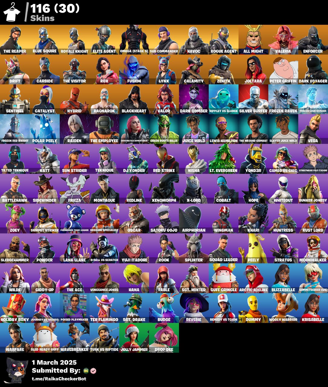 Account [PC/PSN/XBOX] 116 skins | The Reaper | Blue Squire | Royale Knight | Take The L | Omega (stage 5) | FLOSS | 9400 VB