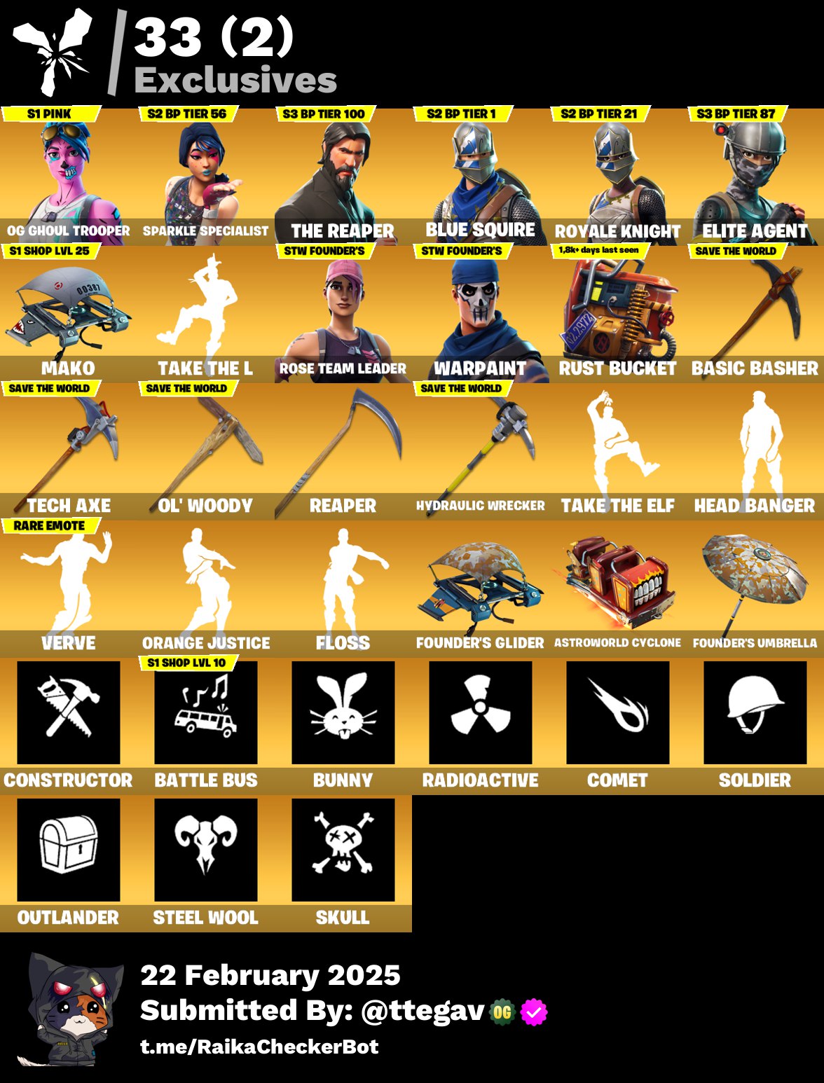 Account [PC/PSN/XBOX] 44 skins | OG STW | Og Ghoul Trooper | Floss | The Reaper