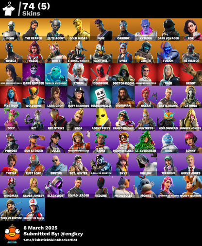 Account [PC/PSN/XBX] 74 skins | Eon | The Reaper | Elite Agent | Take The L 420 VB