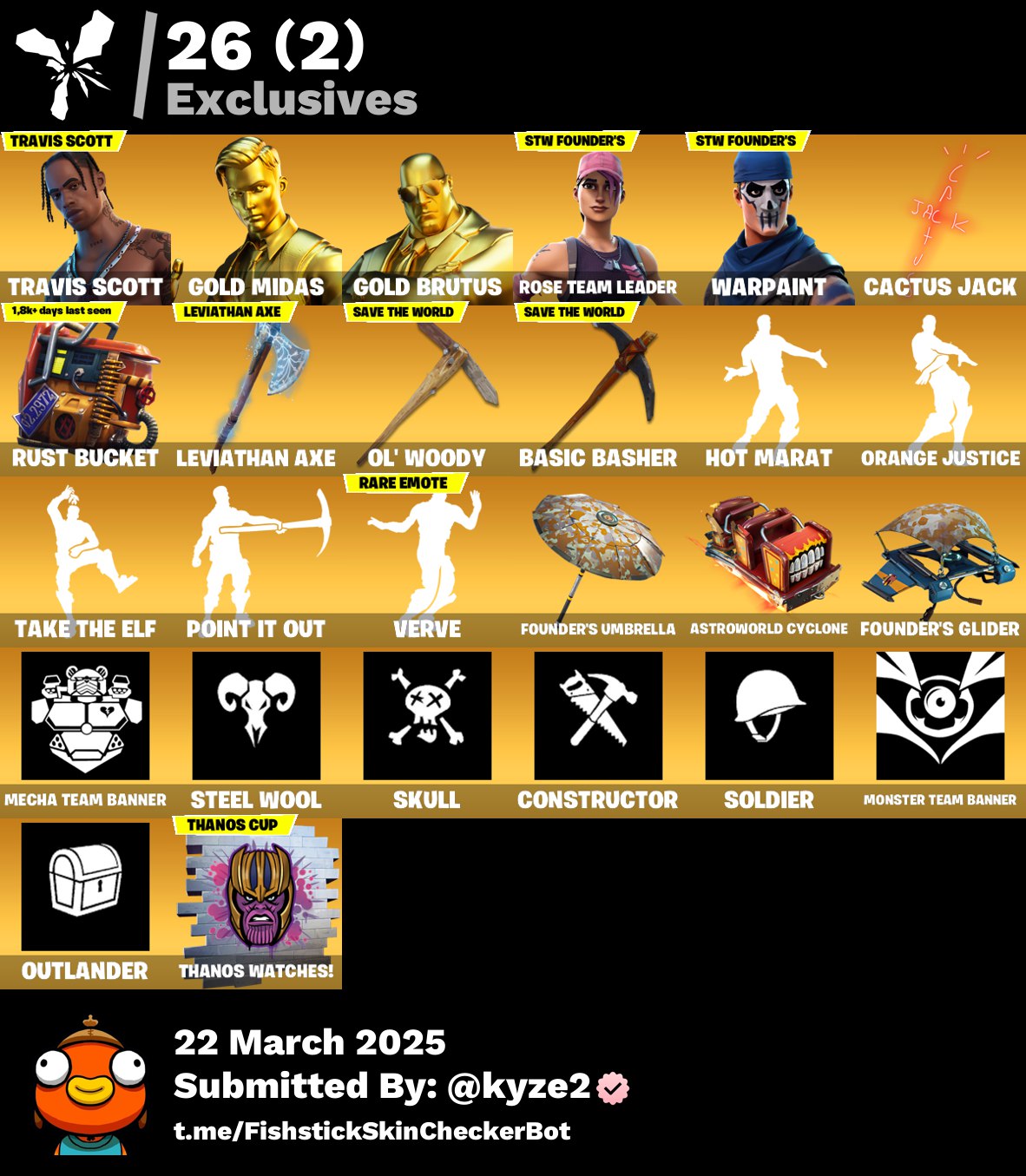Account [PC/PSN/XBX] 142 skins | OG STW | Travis Scott | Leviathan Axe 0 VB