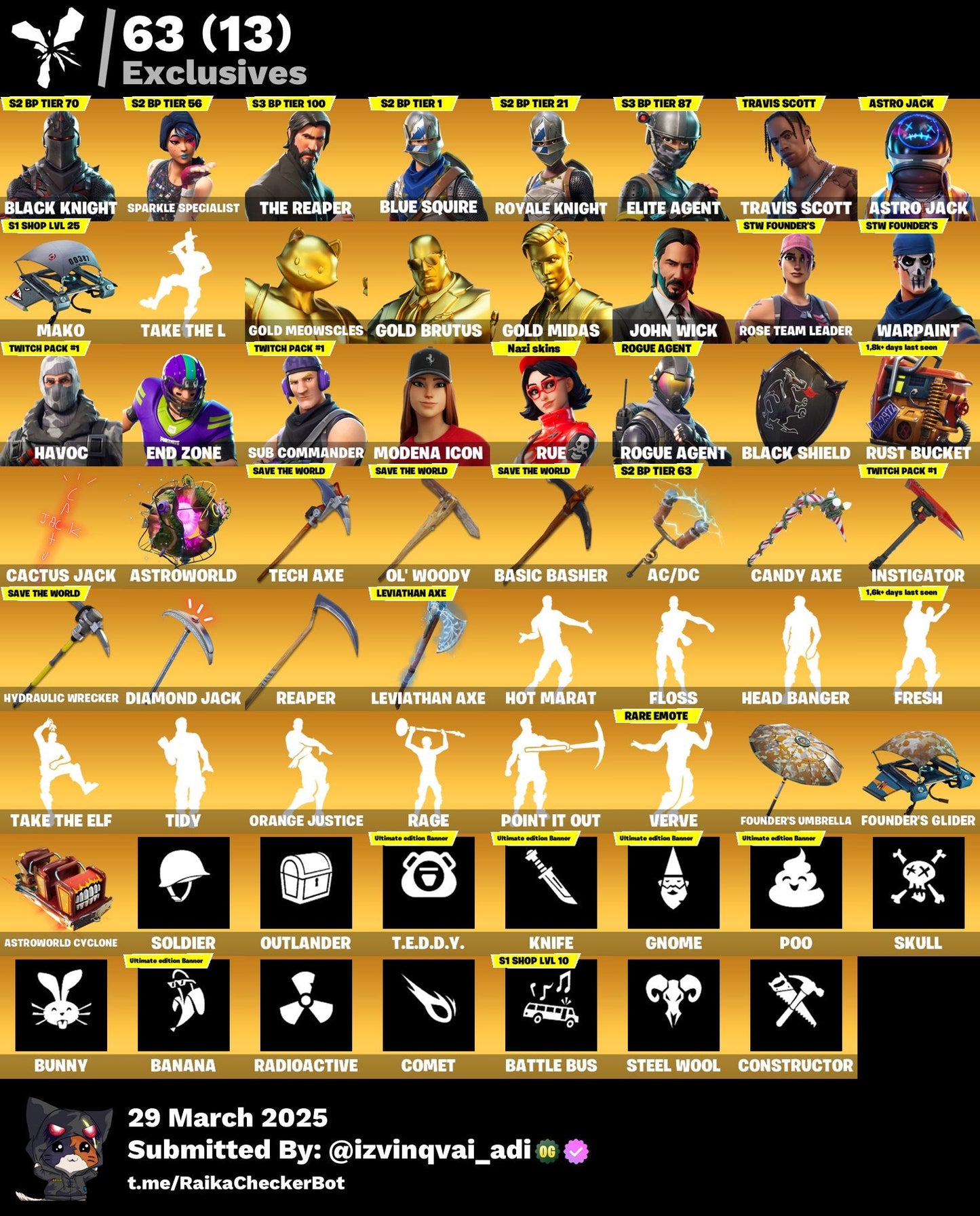 Account [PC/PSN/XBX] 315 skins | OG STW | Black Knight | Sparkle Specialist | The Reaper | Blue Squire | Royale Knight | Elite Agent | Travis Scott | Astro Jack 1000 VB