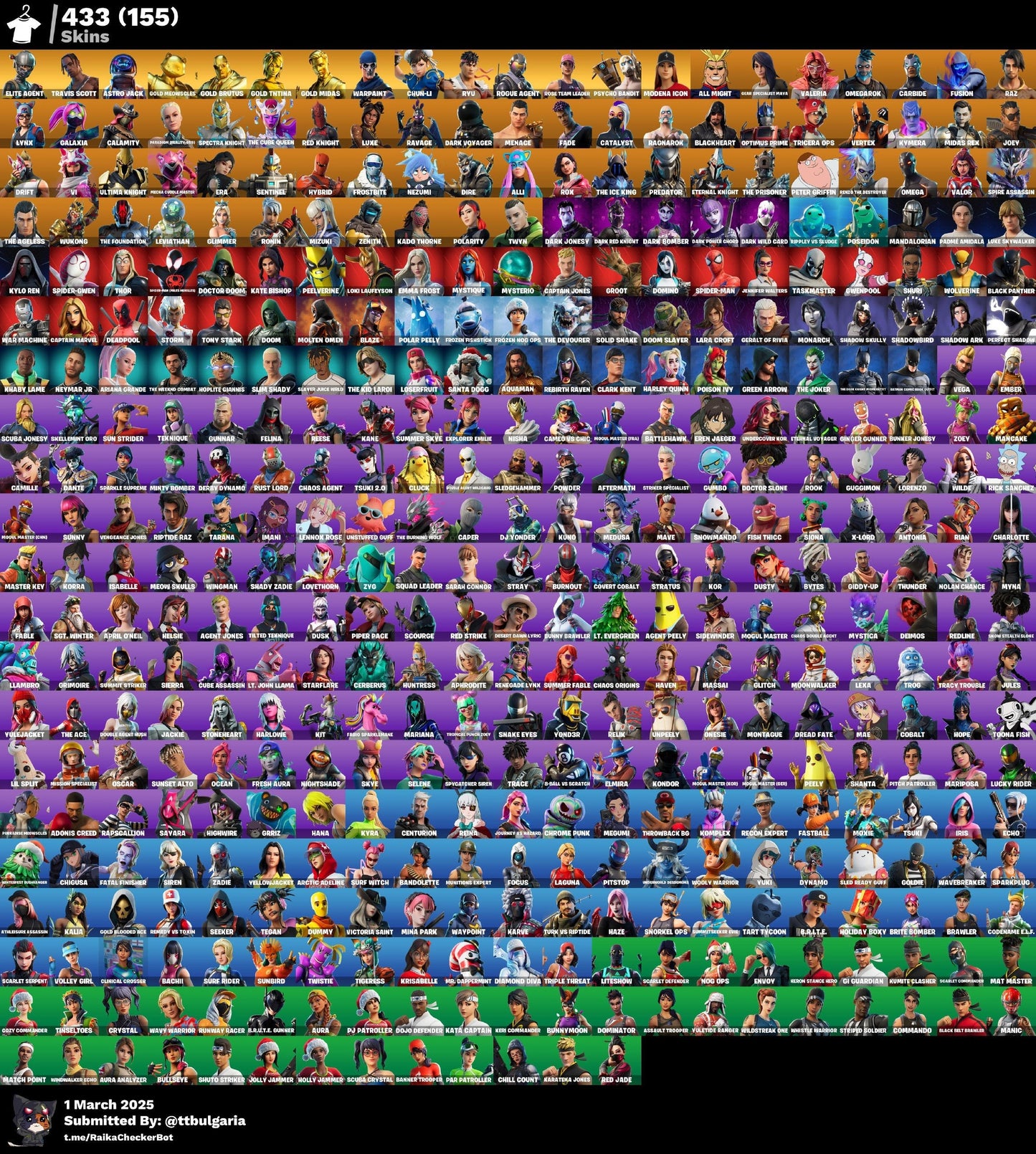 Account [PC/PSN/XBX] 433 skins | OG STW | Elite Agent | Travis Scott | Astro Jack | Take The L | Chun-Li | Psycho Bandit 210 VB